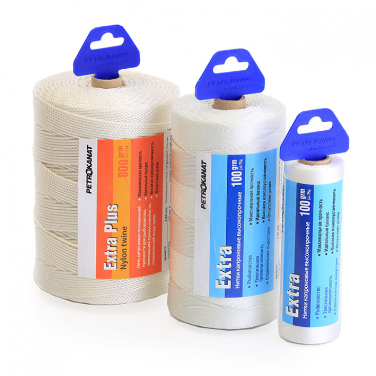 Нитки капроновые Extra, бобина (100 г,  29tex*2 (0,36 мм), белые)