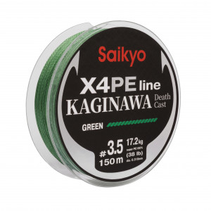 Шнур Saikyo KAGINAWA X4PE 150m, зеленый #3.5 (0,31mm), 17,2kg