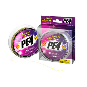 Шнур Power Phantom PE4, 135м, флуоресцентный желтый #0,4, 0,1мм, 5,4кг Шнур Power Phantom PE4, 135м, флуоресцентный желтый #0,4, 0,1мм, 5,4кг