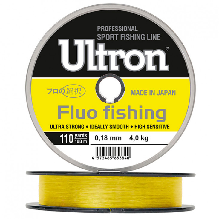 ULTRON Fluo Fishing, 100 м, флуоресцентная (0,12 мм, 1,7 кг, 100 м, флуоресцентная)