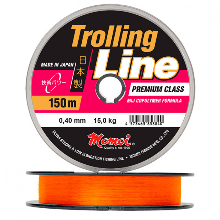 Momoi Trolling Line, оранжевая (0,25 мм, 7 кг, 150 м)