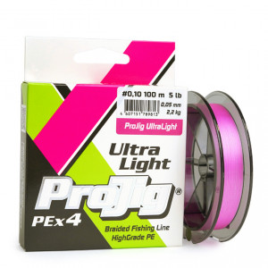 Шнур плетеный ProJig Ultra Light, розовый (0,05 мм..