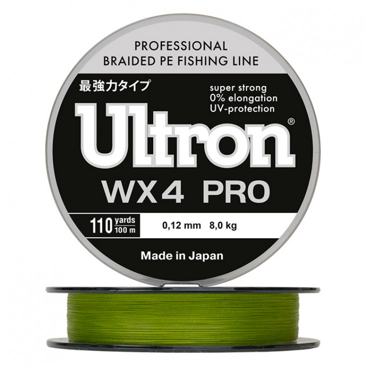 Шнур плетеный Ultron WX4 PRO, хаки (0,10 мм, 6 кг, 100 м)
