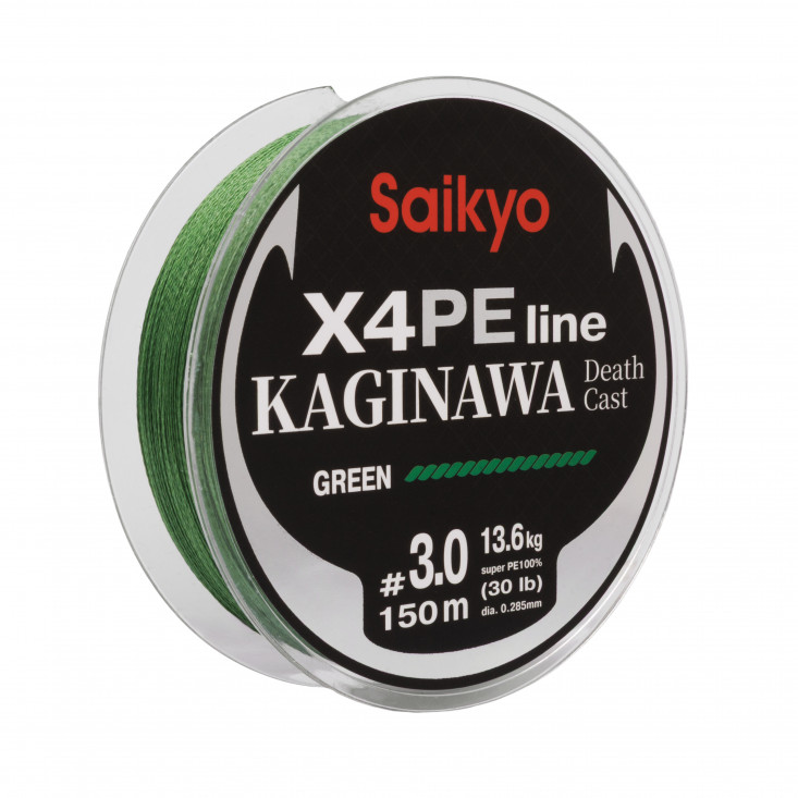 Шнур Saikyo KAGINAWA X4PE 150m, зеленый #3 (0,285mm), 13,6kg